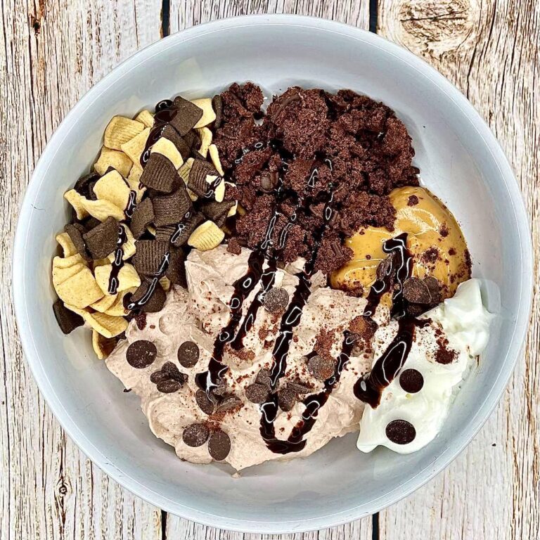 Chocolate Peanut Butter Brownie Protein Bowl