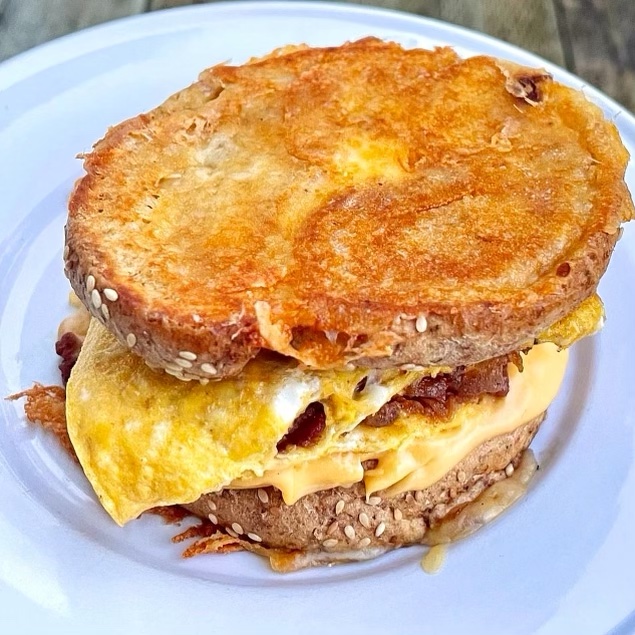 Cheesy Bagel Breakfast Sandwich
